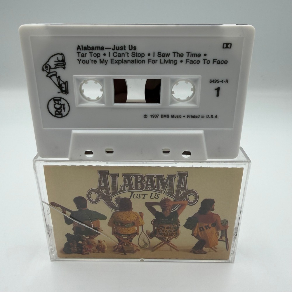 Alabama Just Us Cassette Tape 1987 RCA Country Music Tar Top Face To Face TESTED
